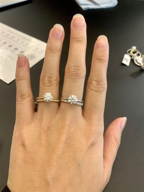 yellow gold vs white gold engagement ring.